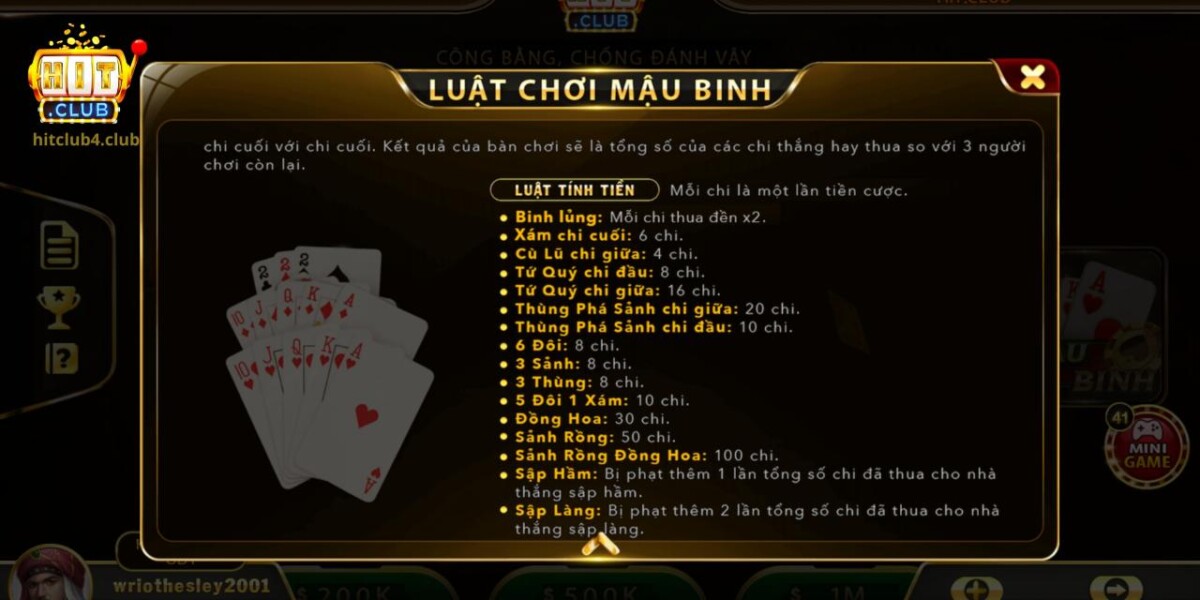 Nắm rõ cách tính điểm trong khi chơi Mậu Binh tại nhà game Hitclub