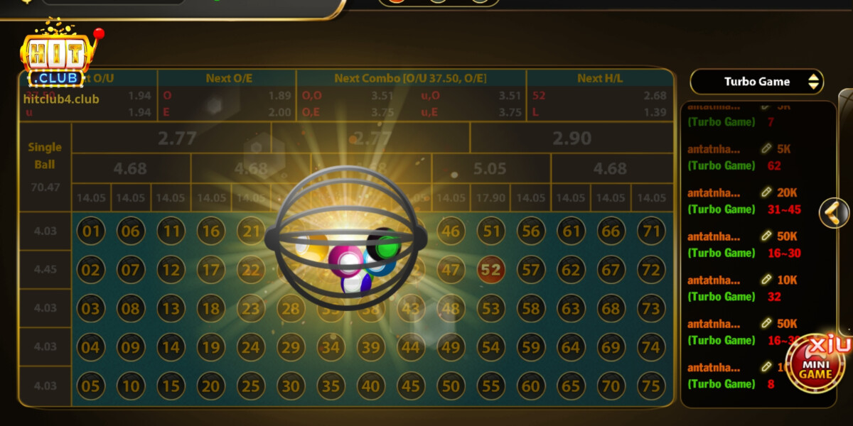 Người chơi có thể cược hình thức bóng số